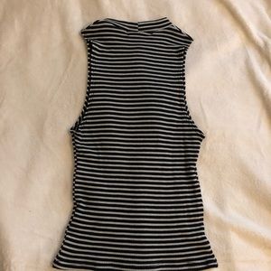 High neck stripped sleeveless top